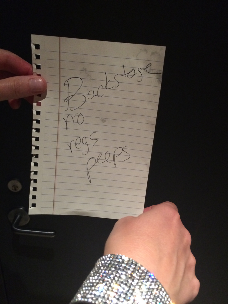 Jen Kirkman’s “Backstage” sign, Virgin Hotel Chicago (credit: Josh Modell)
